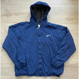 Rare Vintage 90s Nike Men's Heavyweight Windbreaker Big Swoosh Blue XXL